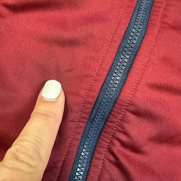 Adidas Burgundy Red Navy Blue Track Jacket Zip Up Little Toddler Boys 4 4T - Picture 5 of 5